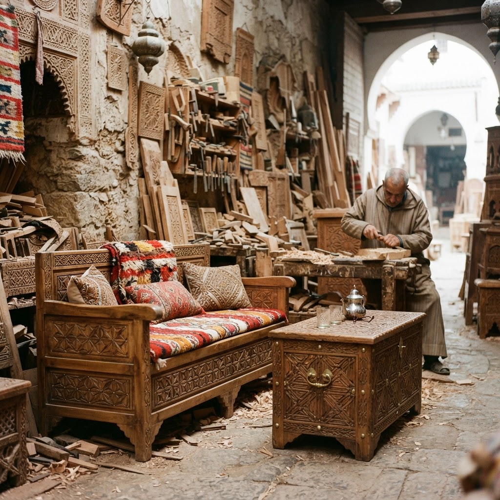 Mobilier Marocain en Bois de Cèdre : Tradition et Durabilité
