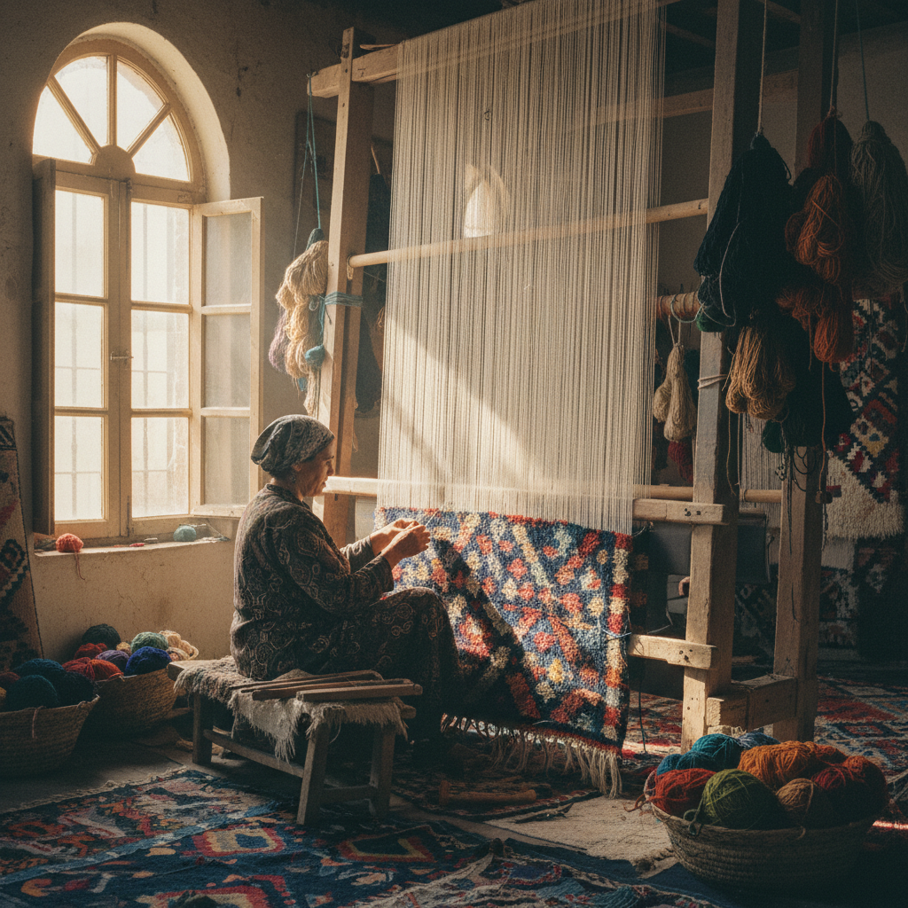 Moroccan artisan weaving
