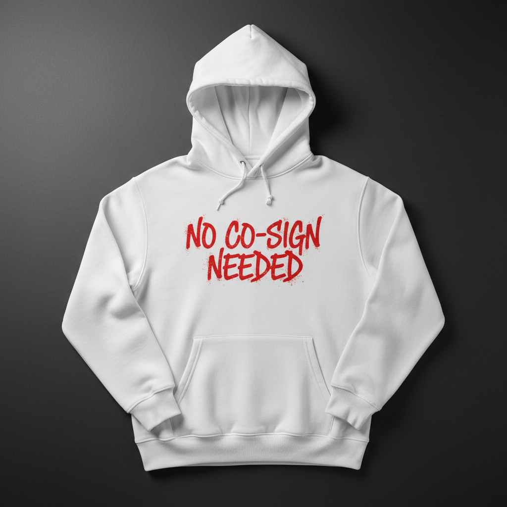 No Co-sign Needed Hoodie — White