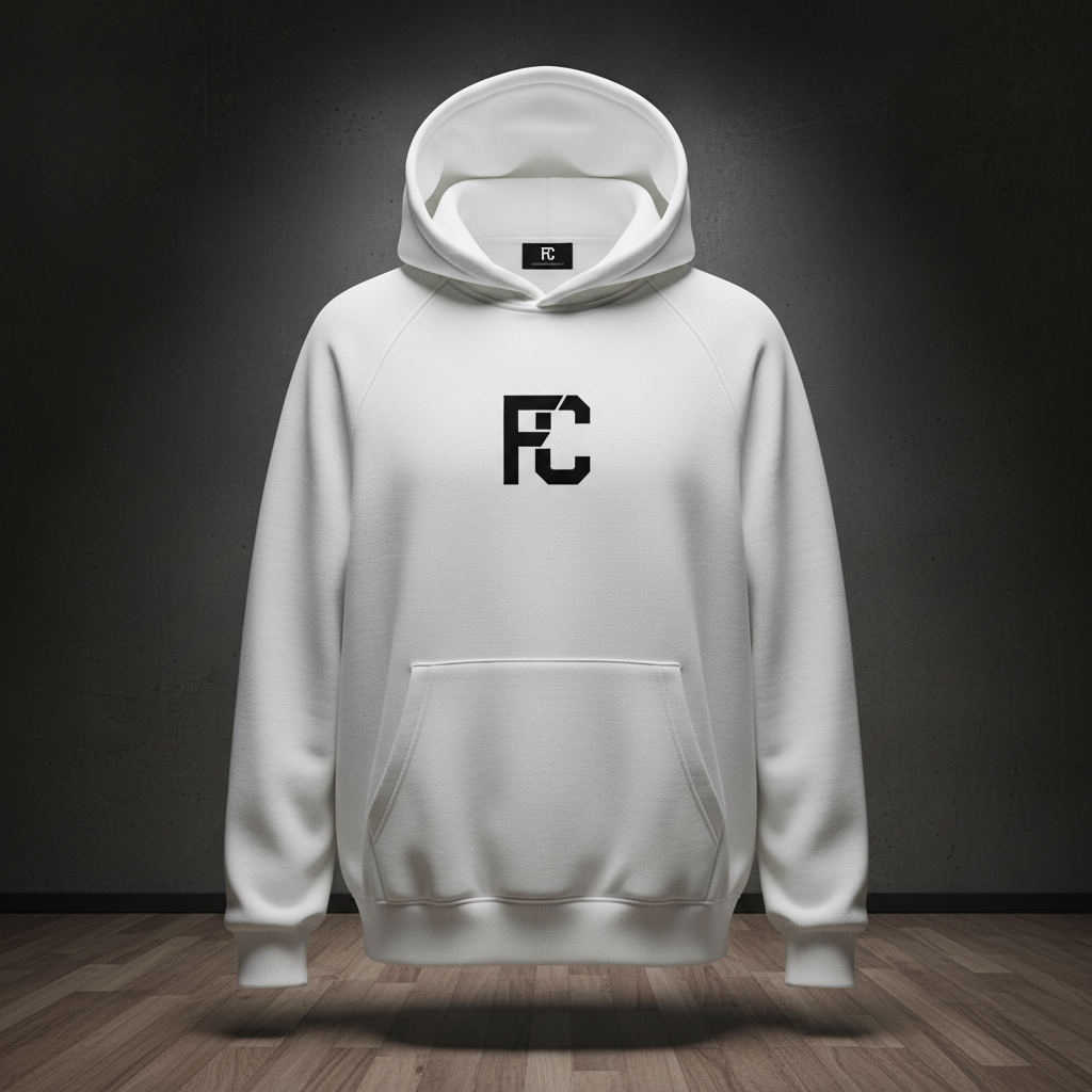 FC Logo Hoodie — White