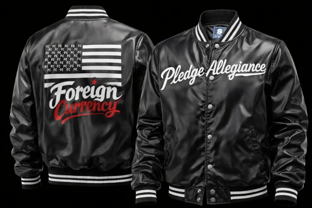 Pledge Allegiance Varsity Jacket — Black
