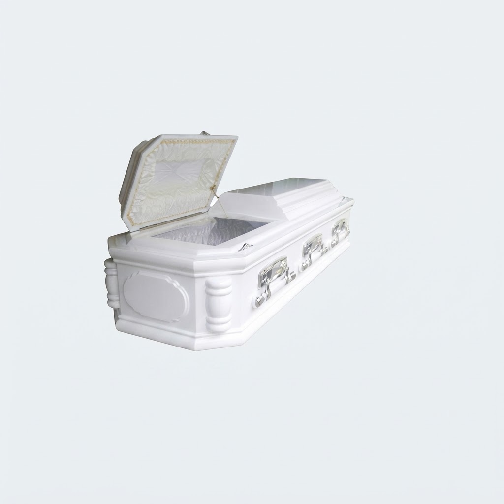 Eight Sided Elegant White Casket