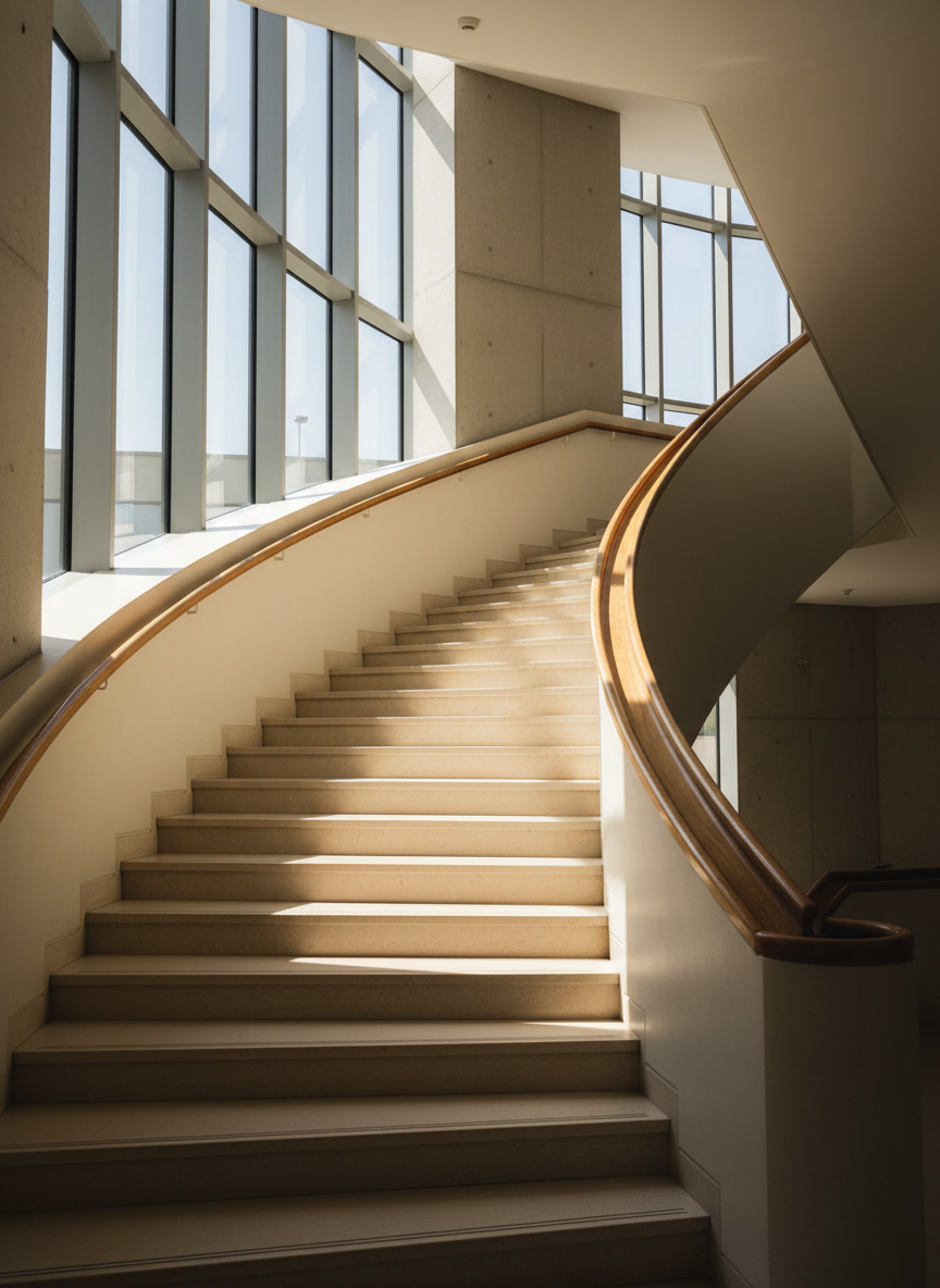 Sunlit staircase