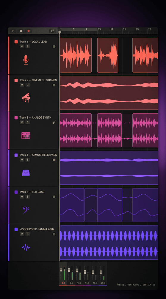Átelos DAW session — Ten Words production