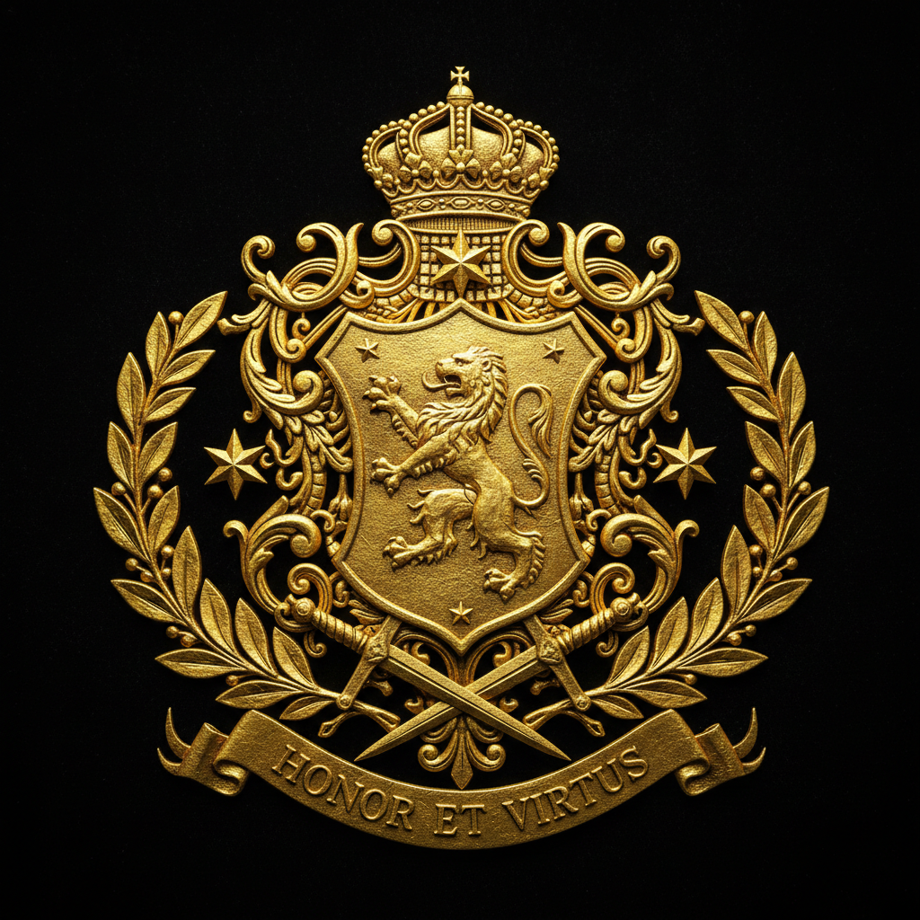 Premium AI-generated heraldic coat of arms — The Blackstone House