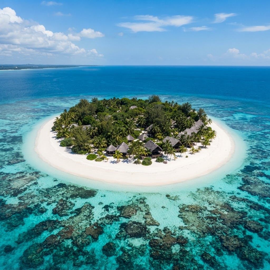 Mnemba Island — a private circle of white sand and coral reef in the Indian Ocean