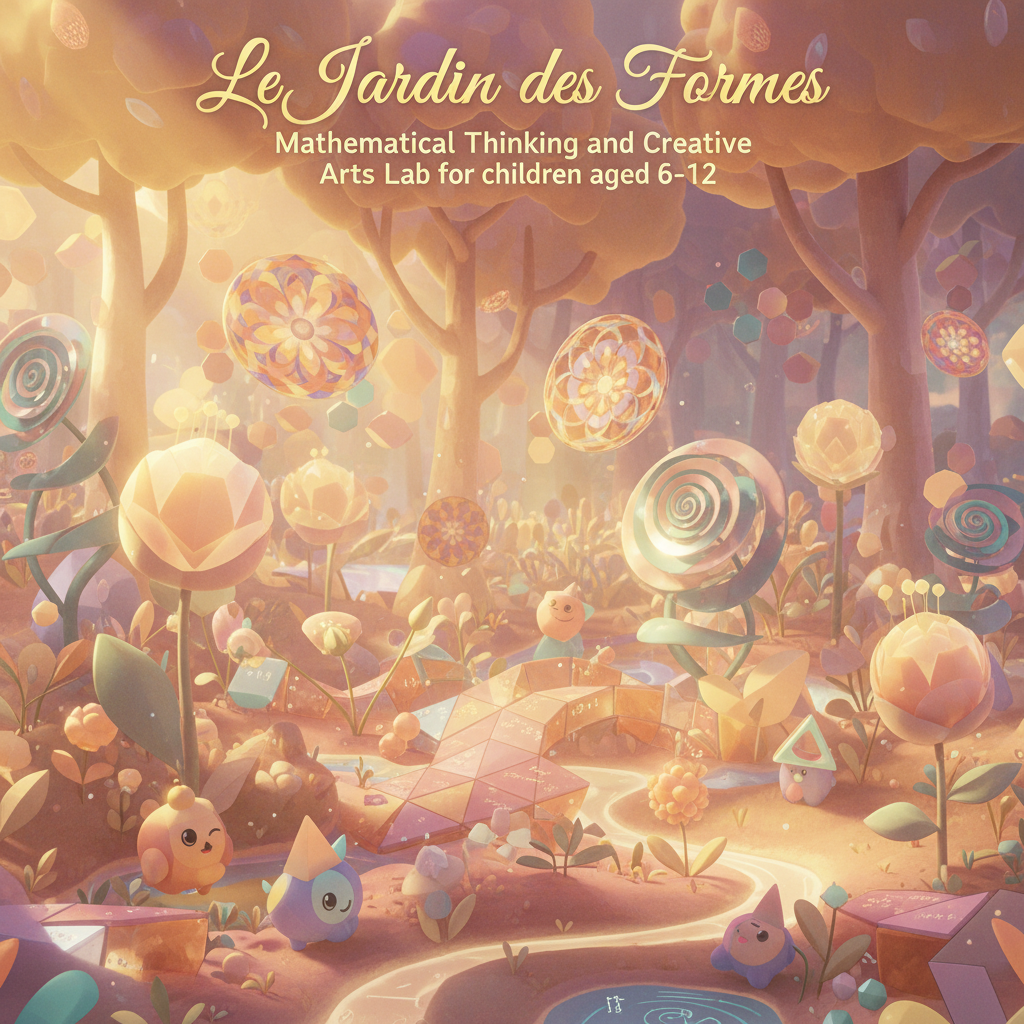 Enfants réalisant des créations géométriques artistiques
