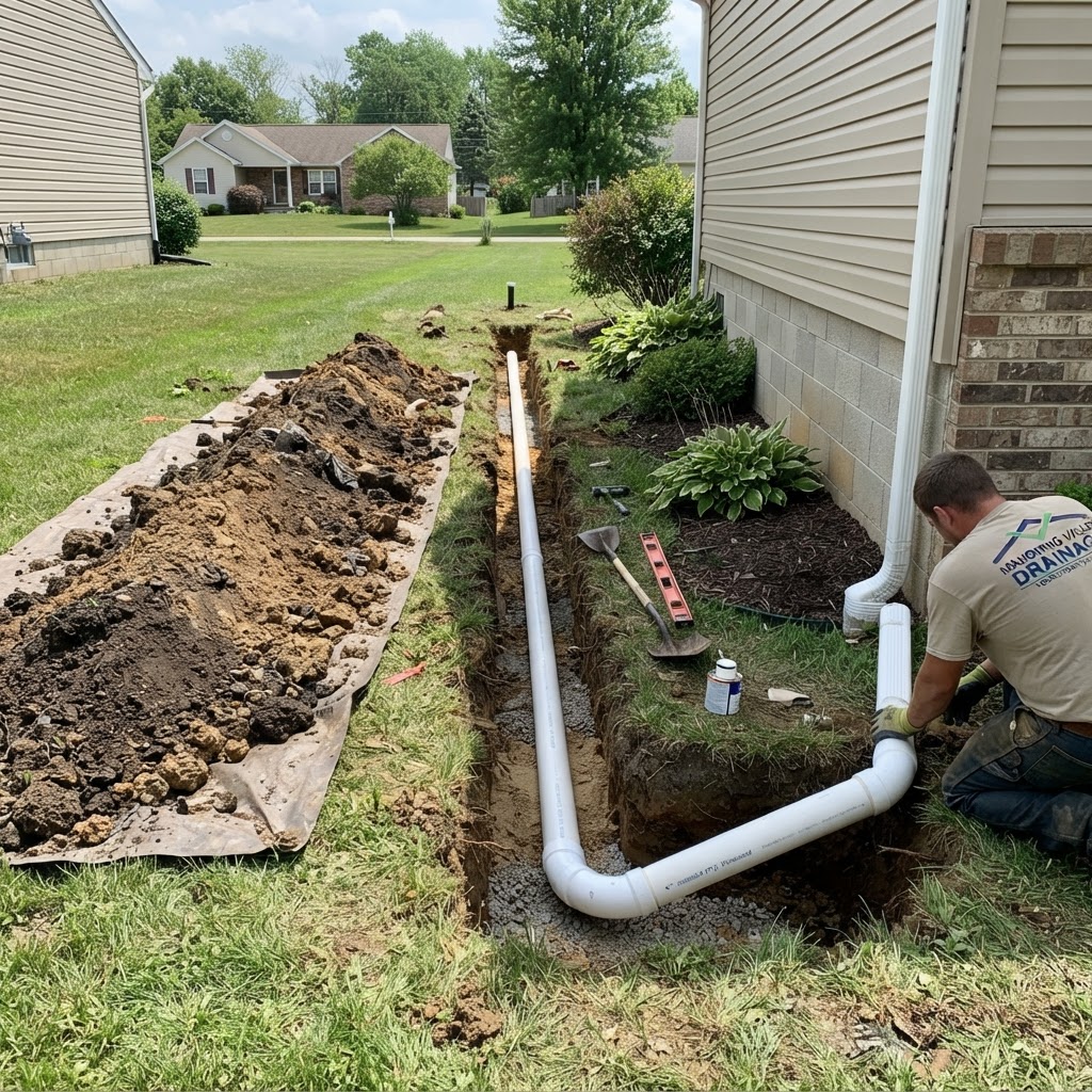 Underground Downspout Drain — Excavation