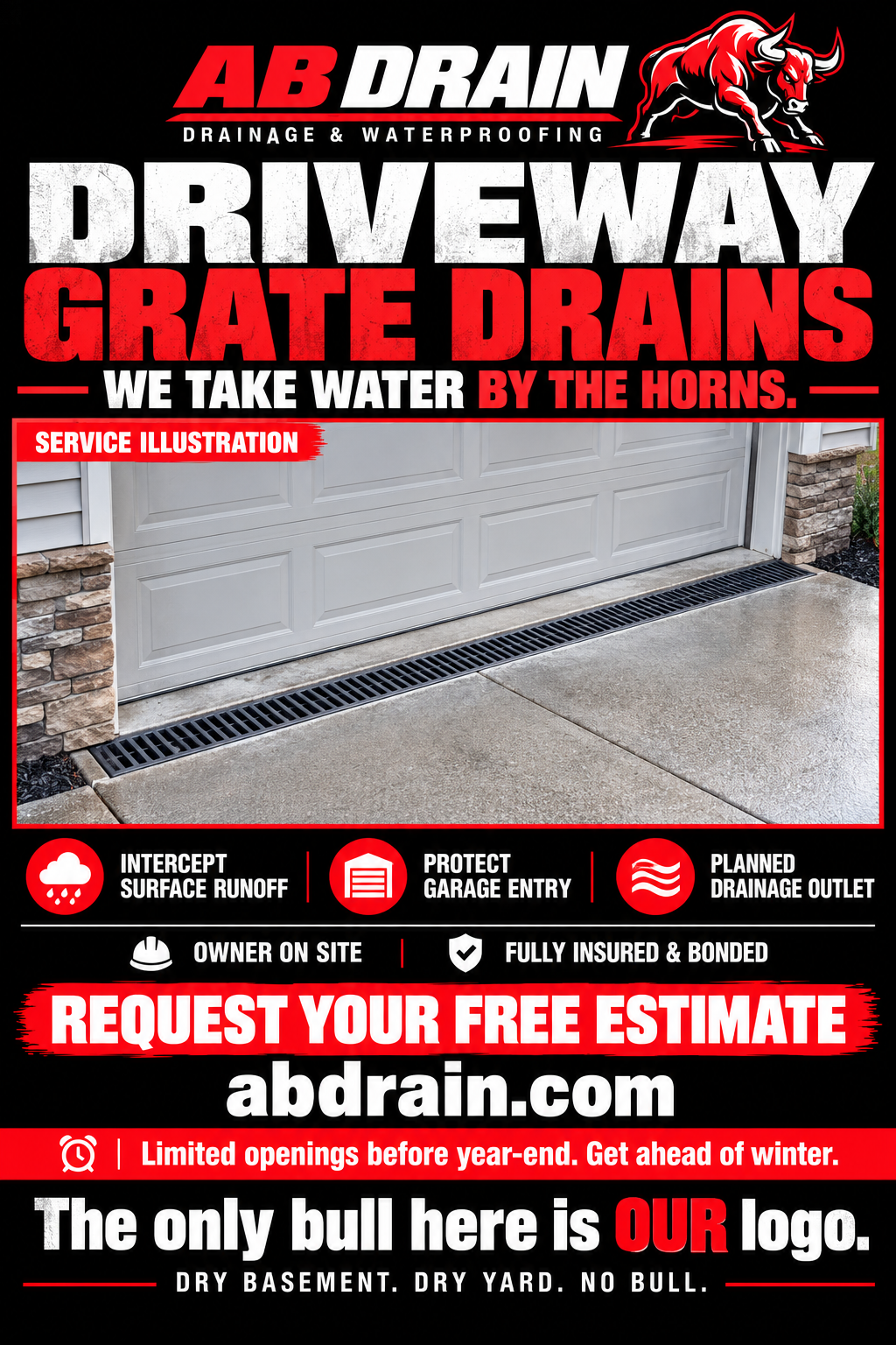 Driveway Grate Drains — Service Illustration