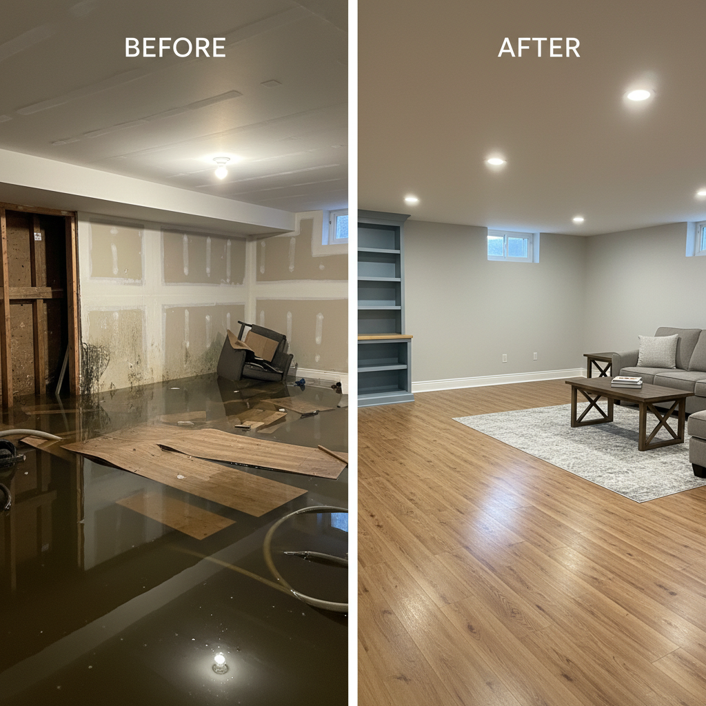 Water Damage Restoration — Before & After