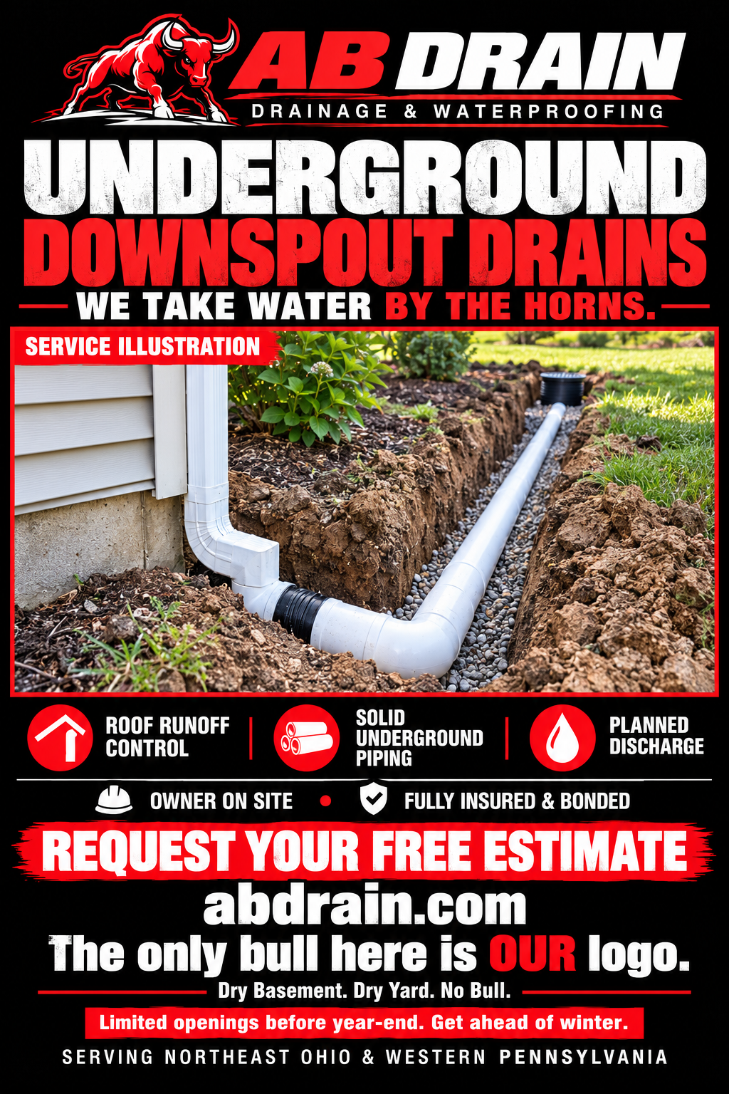 Underground Downspout Drains — Service Illustration