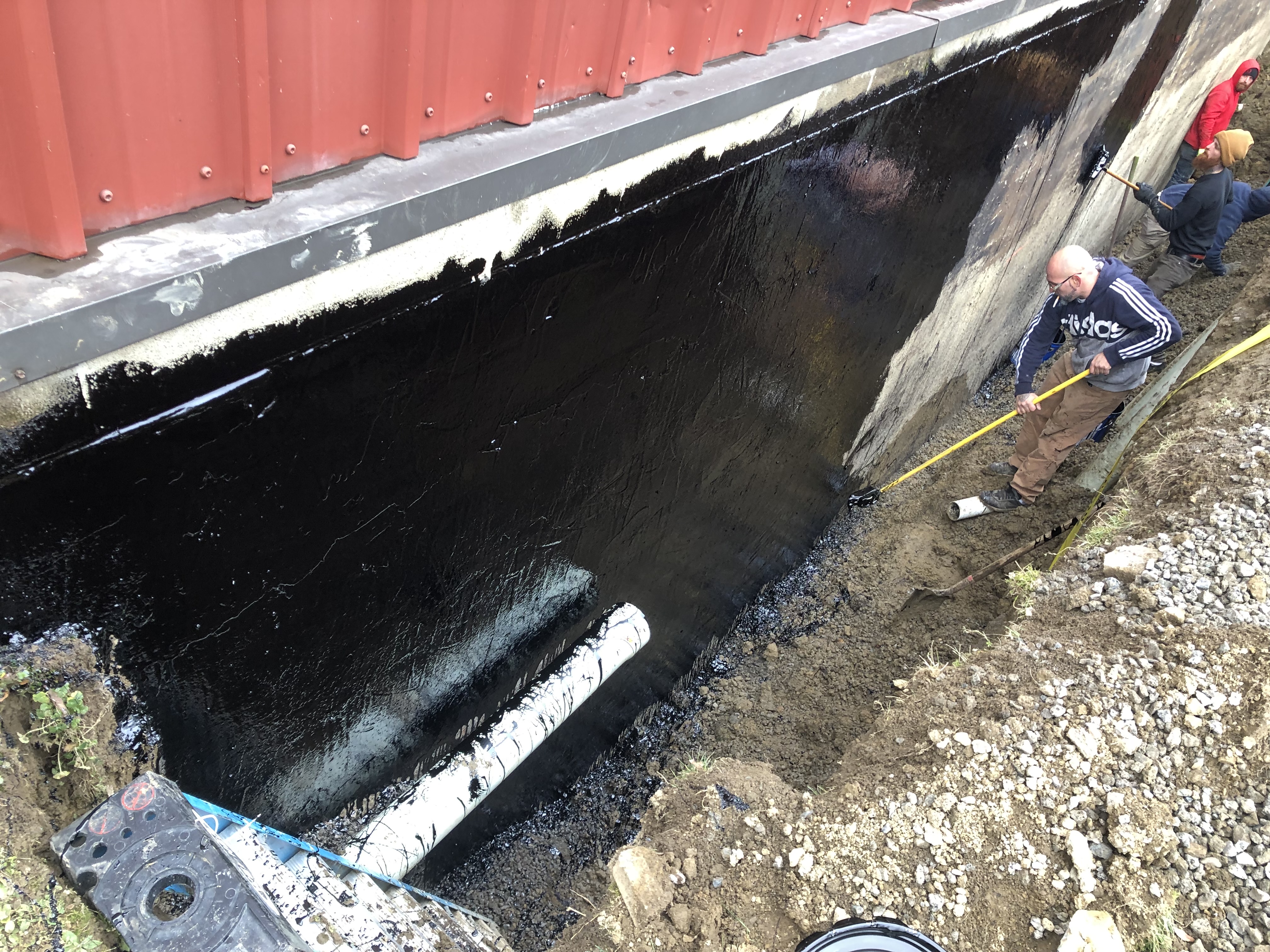 Exterior — DMX AG Drainage Board Installation Begins — Calvary Christian High School, Boardman, OH
