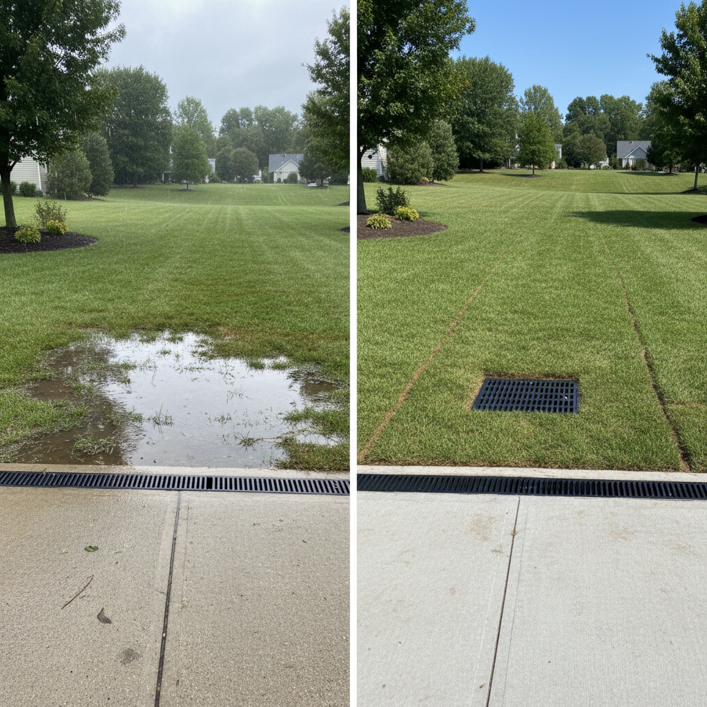 Catch Basin & Channel Drain — Before & After
