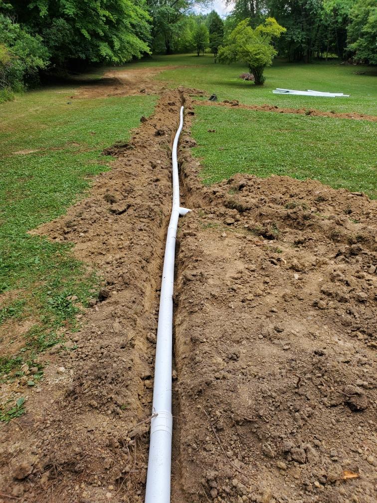 Downspout Drain — SDR35 Pipe Laid in Open Trench (Long Run) — Canfield, OH