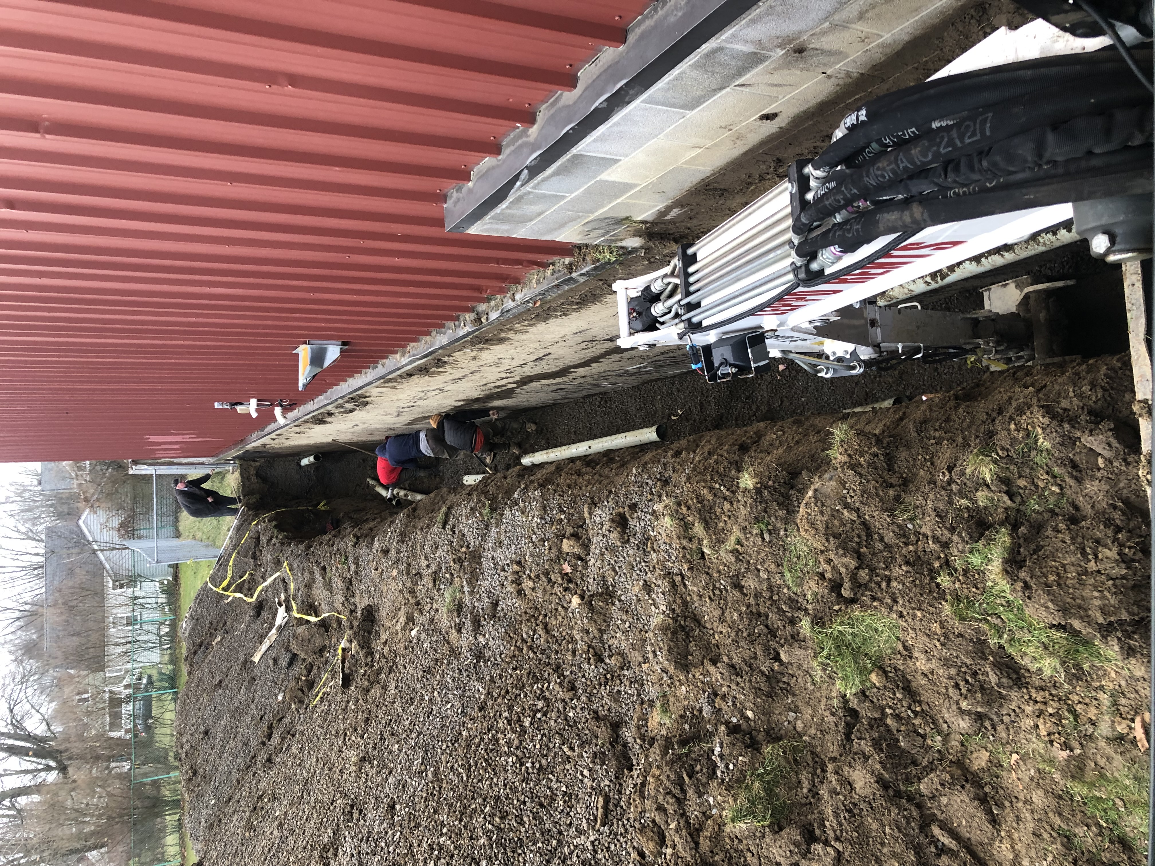 Exterior — Full-Height Membrane Applied, Crew Inspecting — Calvary Christian High School, Boardman, OH