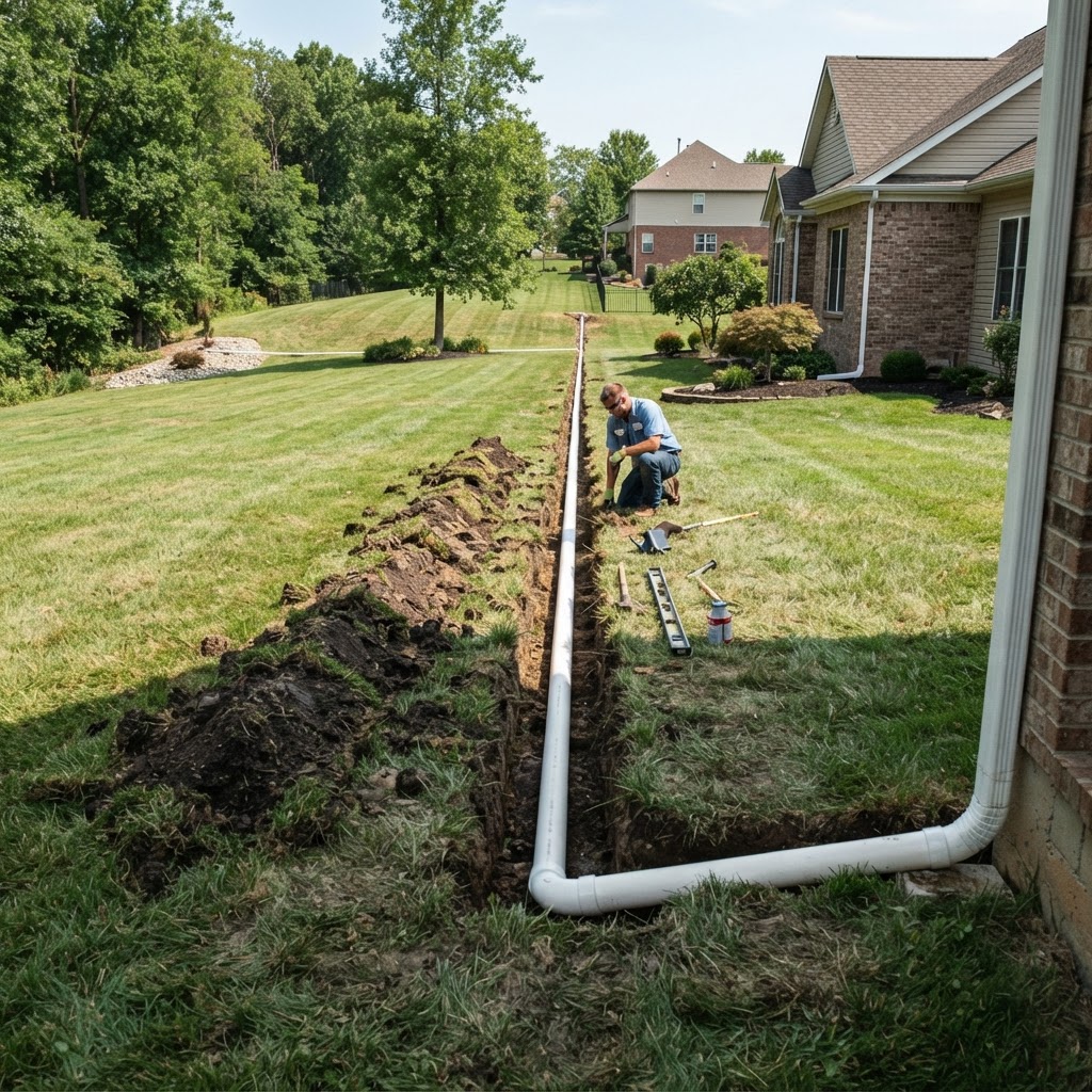 Long Underground Downspout Run