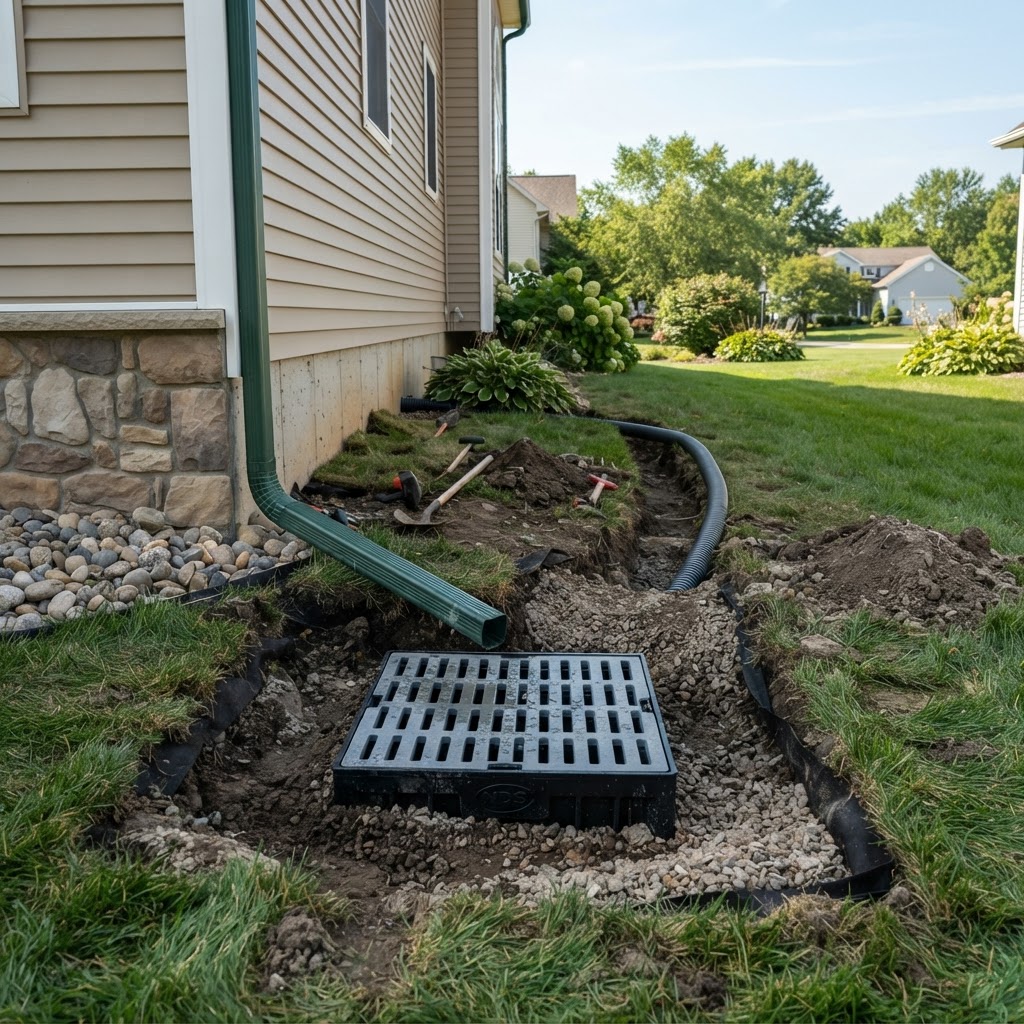 Catch Basin at Downspout Discharge