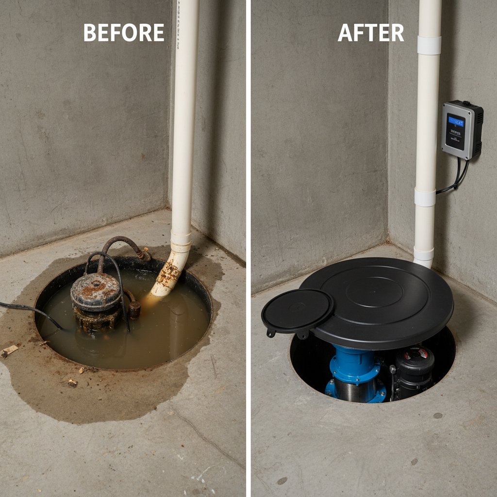 Sump Pump System Install — Before & After