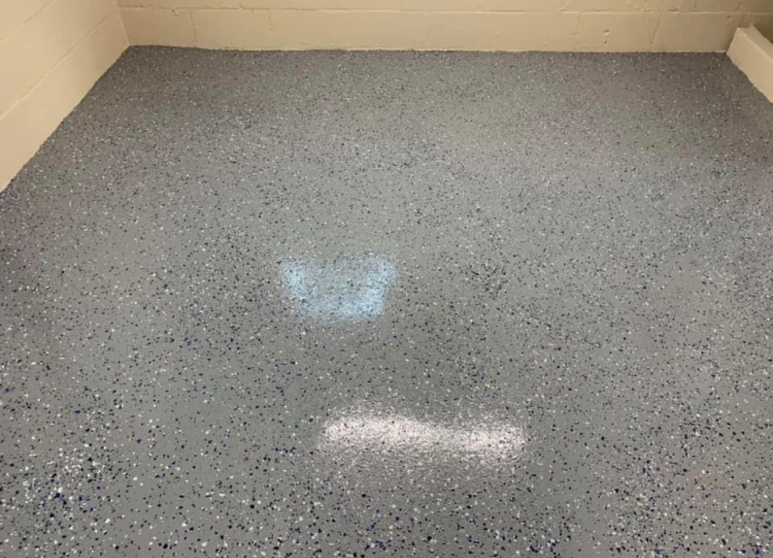After — Completed Basement Overview: Walls, Floor & Sump — Youngstown, OH