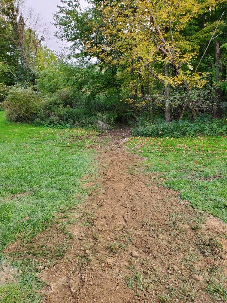 Downspout Drain — Completed Discharge Line, Backfilled — Canfield, OH