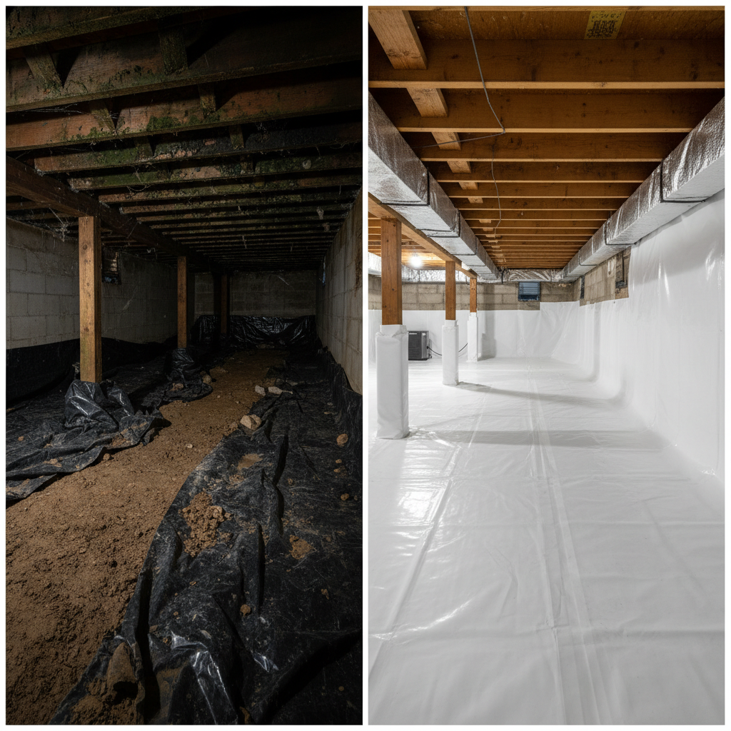 Crawl Space Encapsulation — Before & After