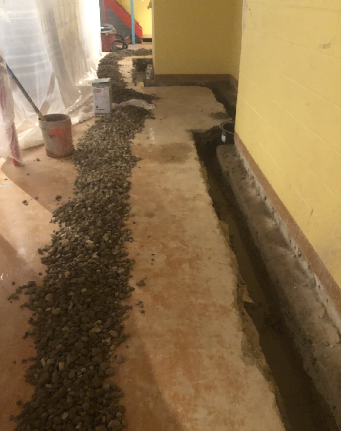 Interior — SDR35 Pipe & Stone in Trench, Weep Holes Drilled — Canfield, OH