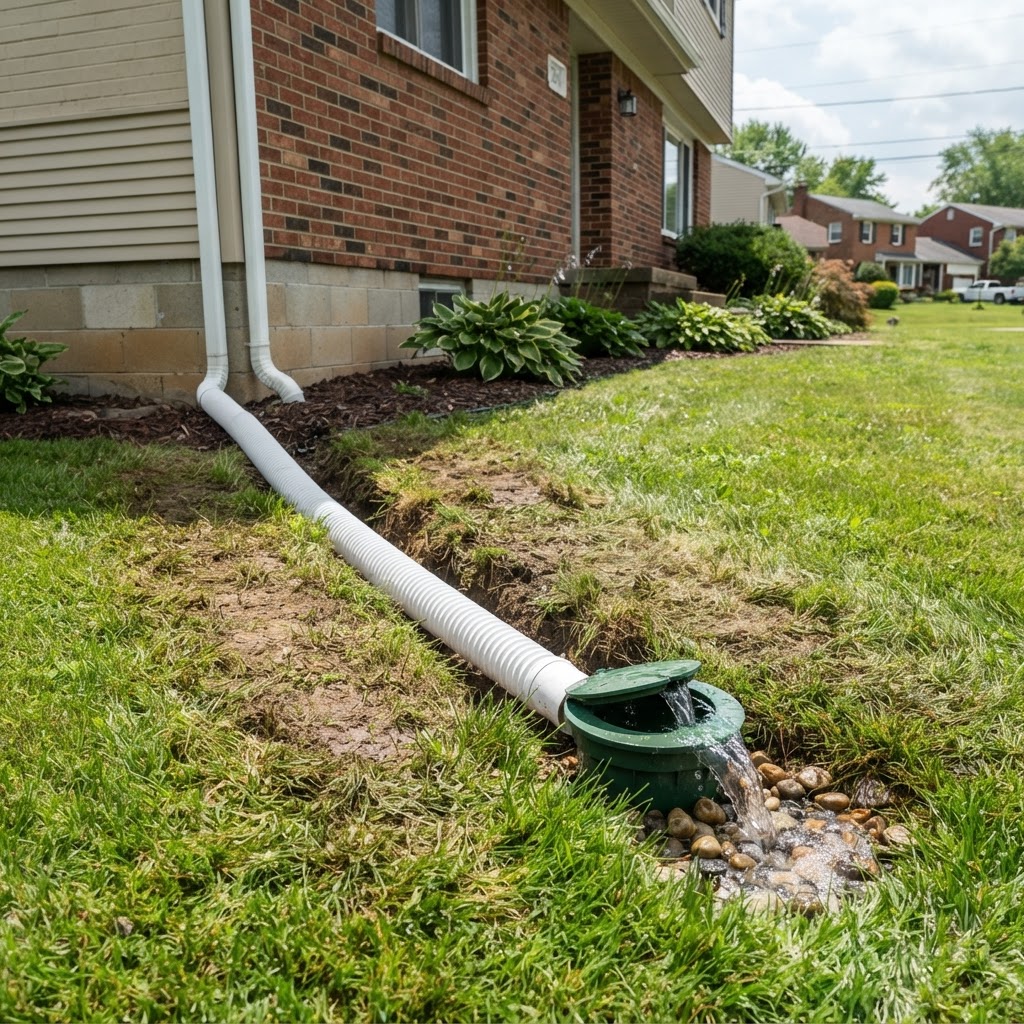 Buried Downspout Extension — Pop-Up Emitter