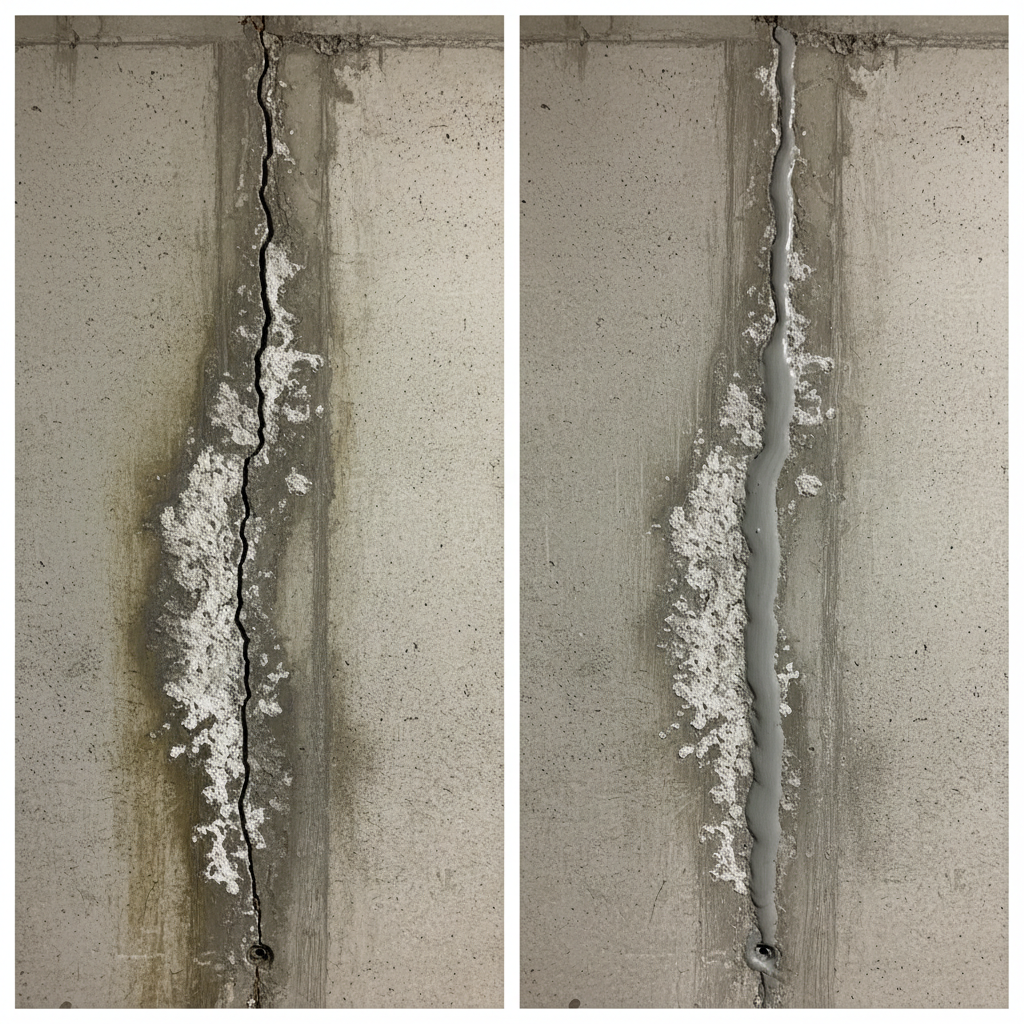 Foundation Crack Repair — Before & After