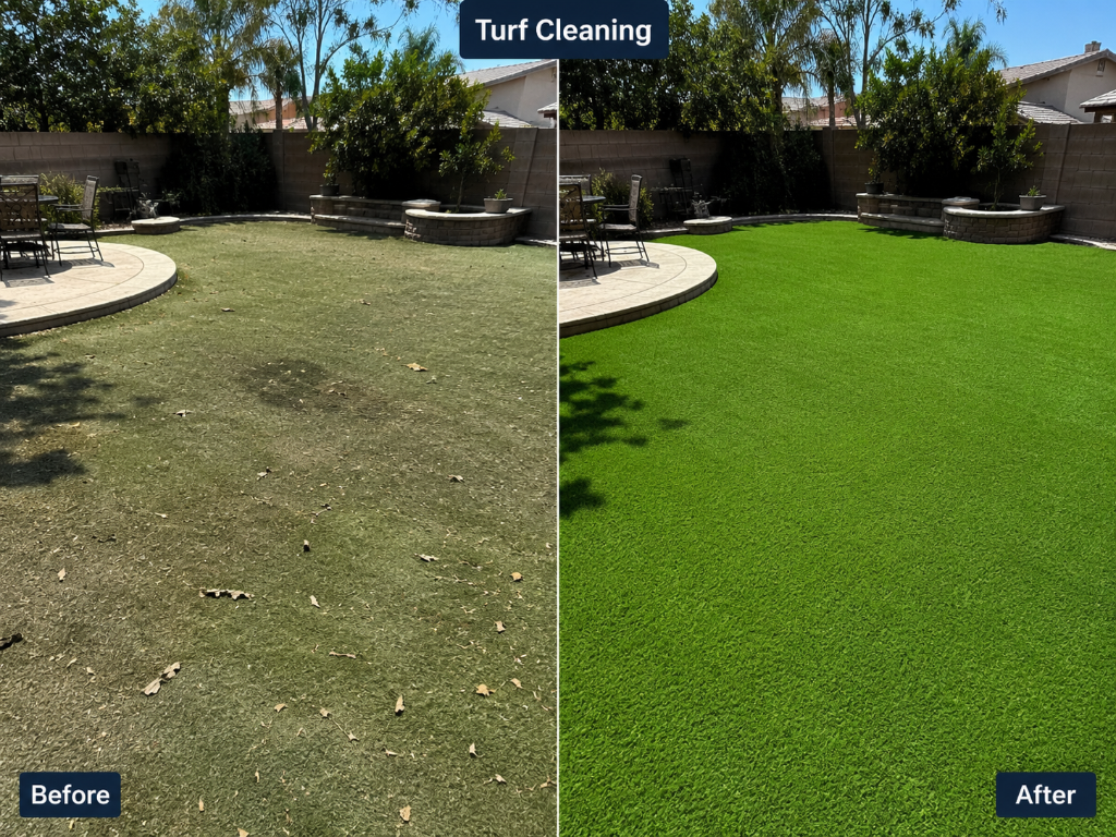 Before and after: Backyard Deep Clean & Fiber Revival