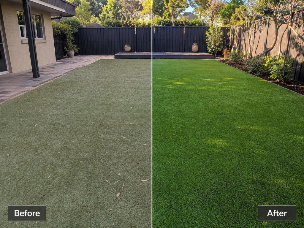 Before and after: Backyard Deep Clean & Fiber Revival