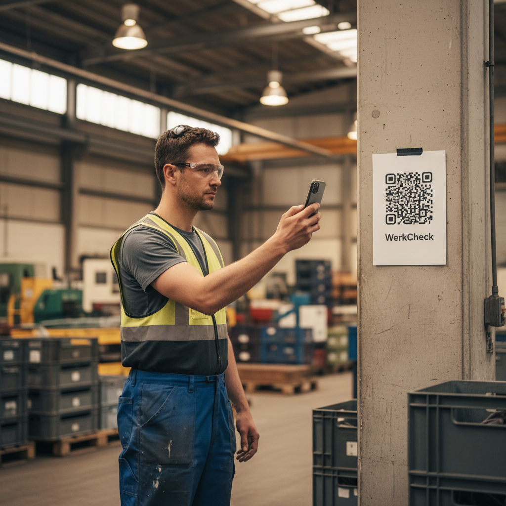 Medewerker scant WerkCheck QR code