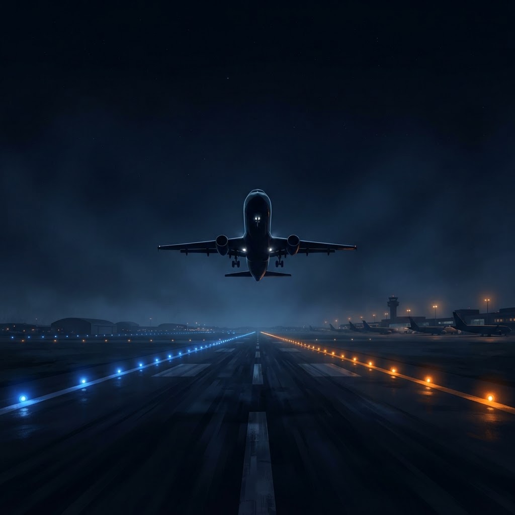 Gece havalimanı pisti