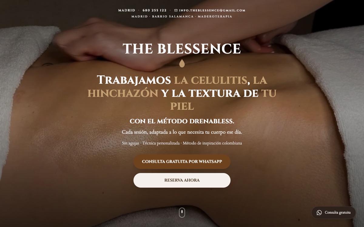 Portada de la web de TheBlessence
