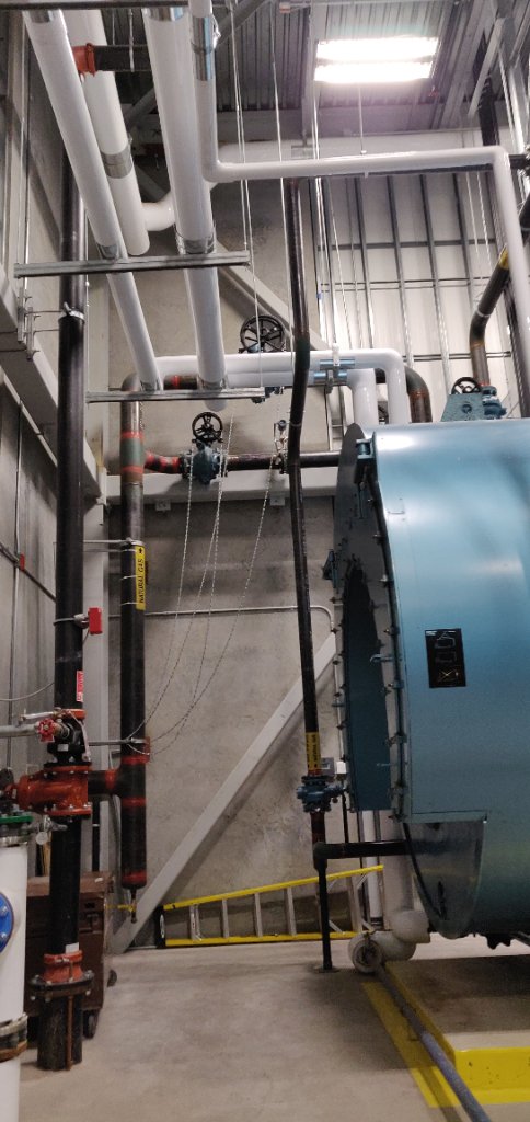 Large commercial boiler mechanical room
