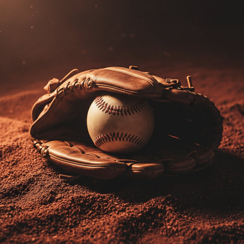 Baseball glove and ball