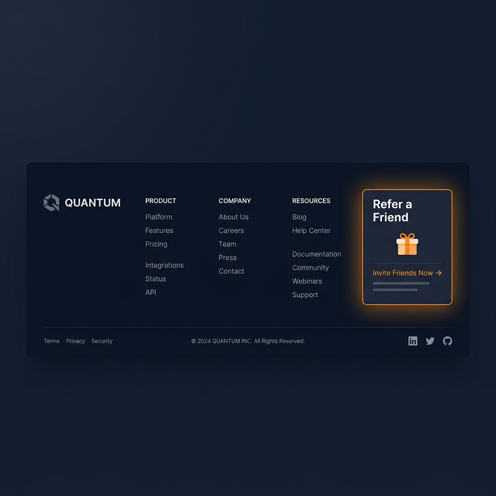 Website Footer + Referral Page