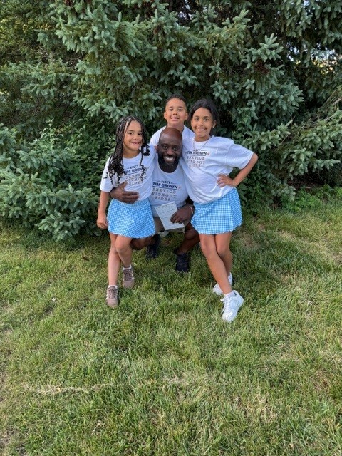 Tim Brown on the campaign trail with his children