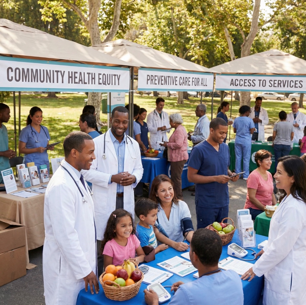 A diverse African community group attending a health education workshop