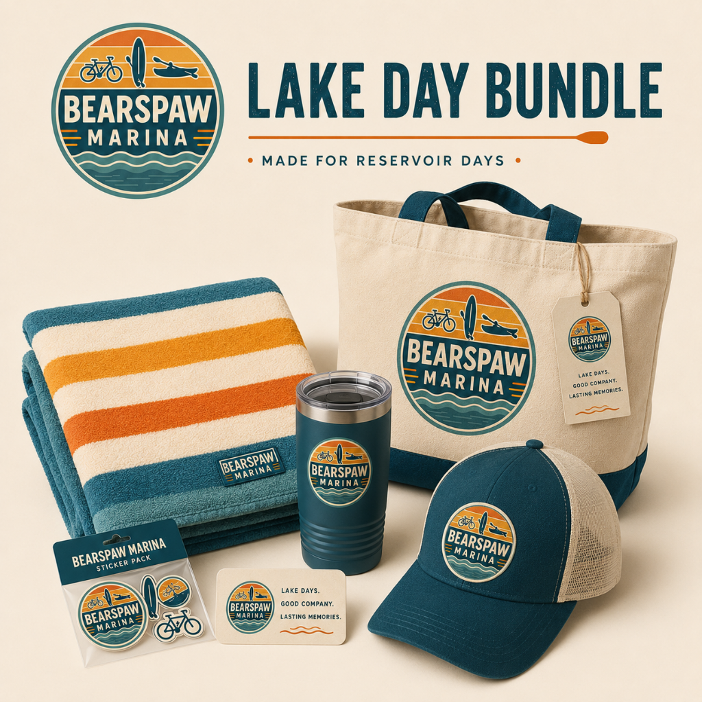 Bearspaw Marina Lake Day Bundle — blanket, tote, tumbler, cap and sticker pack