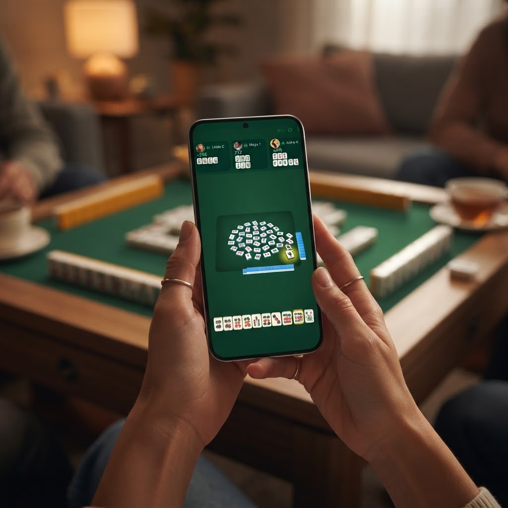 Online multiplayer Mahjong table in play