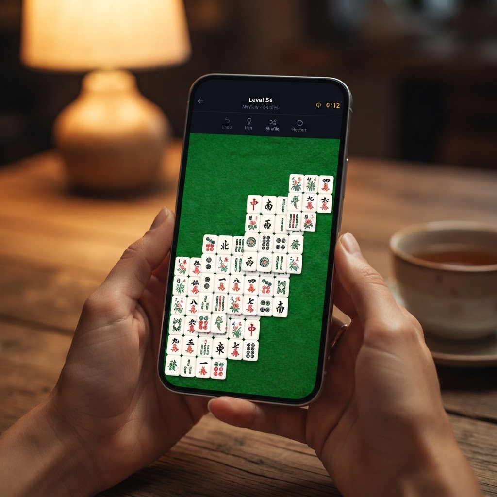 Mahjong Solitaire gameplay on level 54