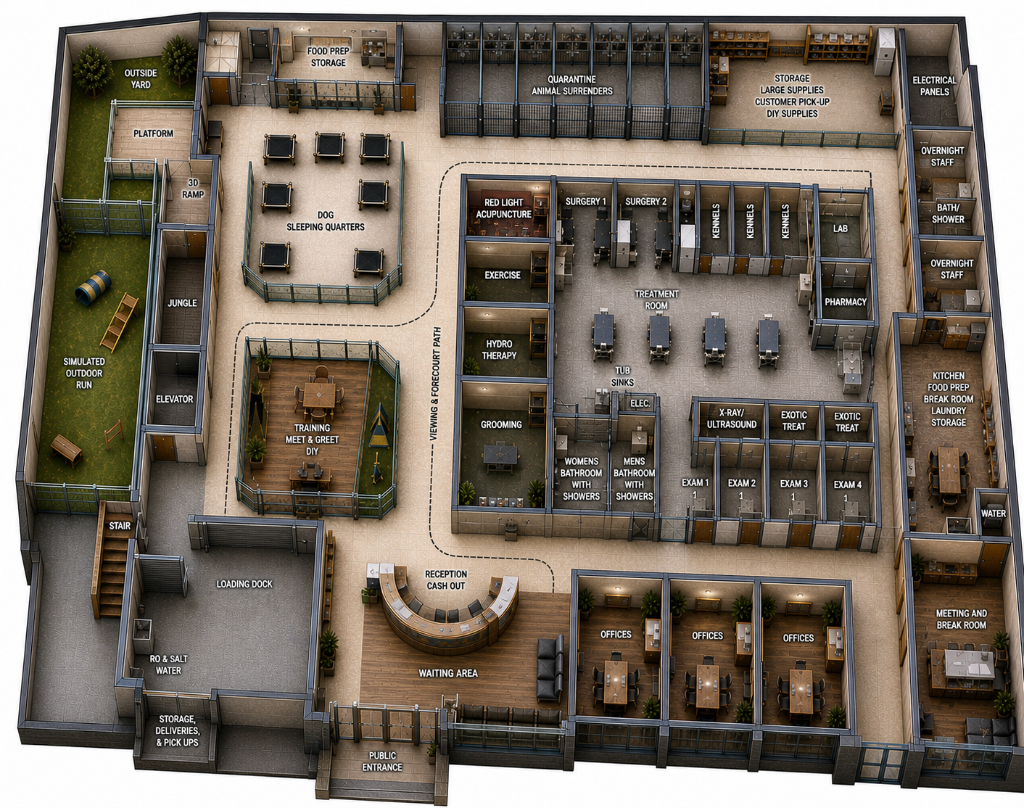 1st Floor: Veterinary, Medical & Operations Hub