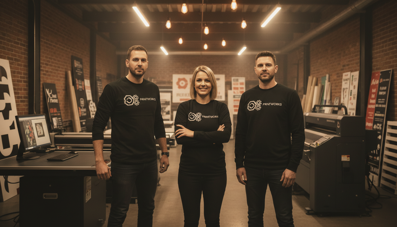 The Ink Masterz team in their Pakenham print workshop