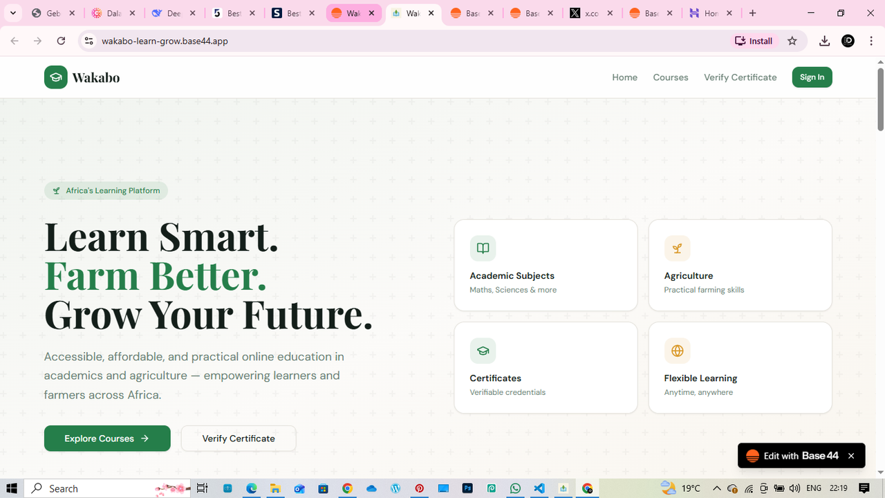 Wakabo template preview
