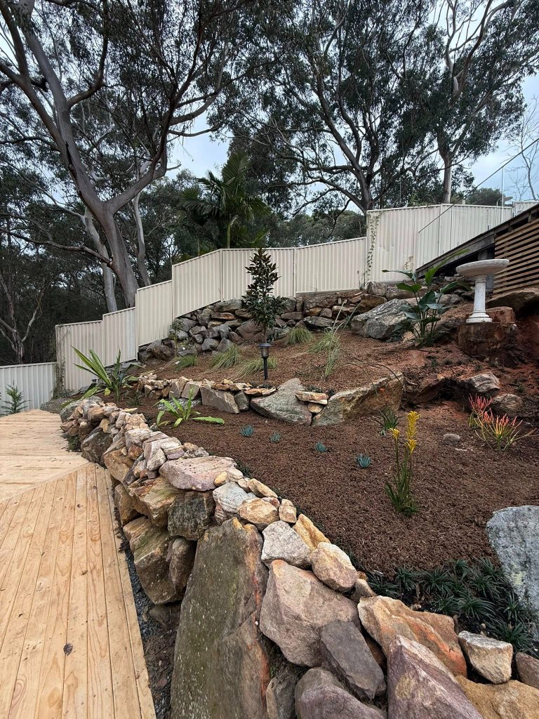 Stone Wall & Decking