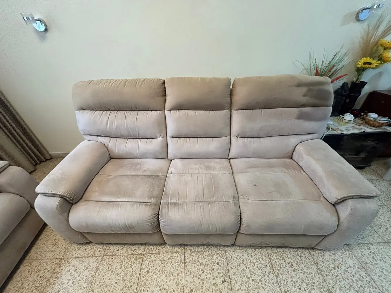 ניקוי ספה לפני ואחרי לפני