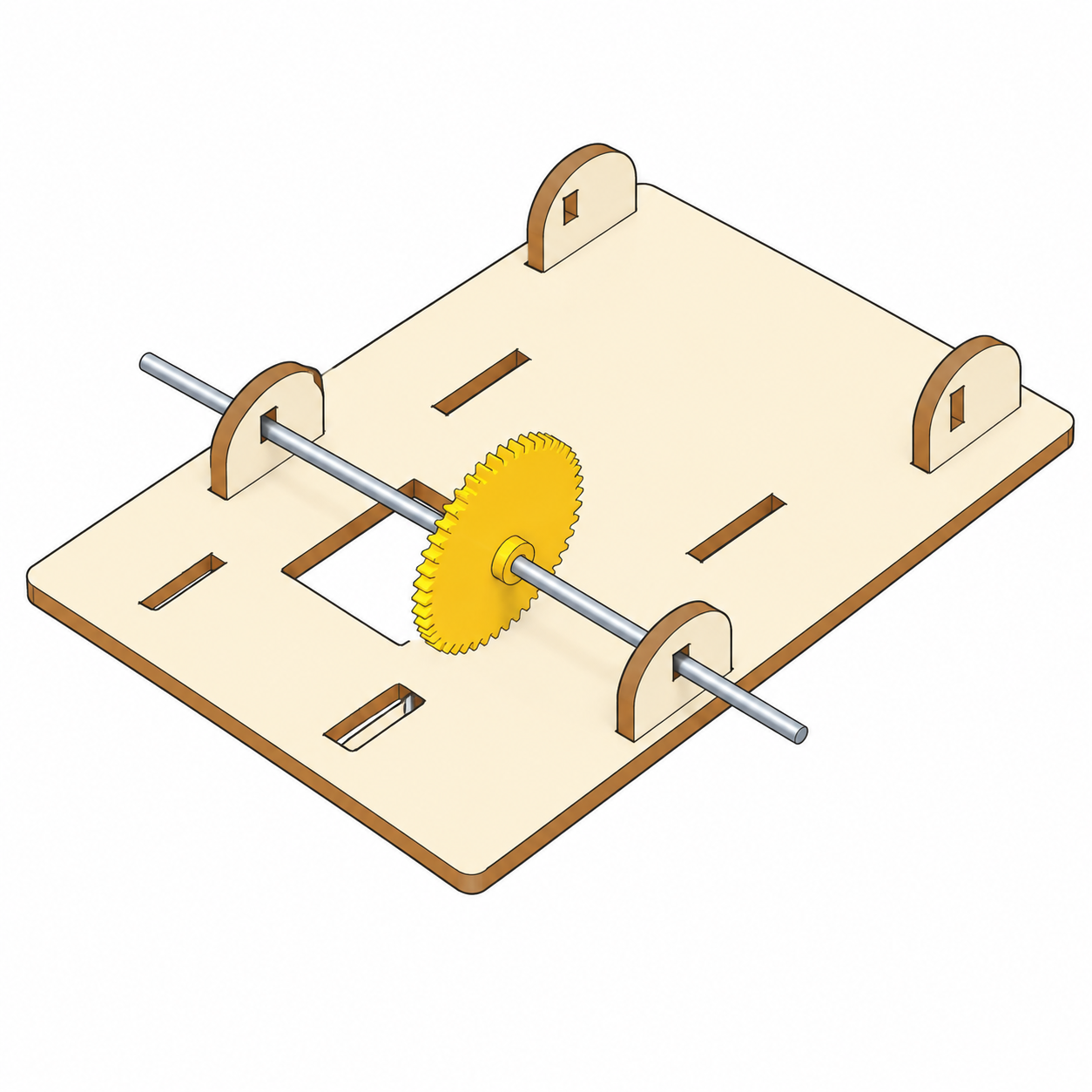 Insert the axle and drive gear