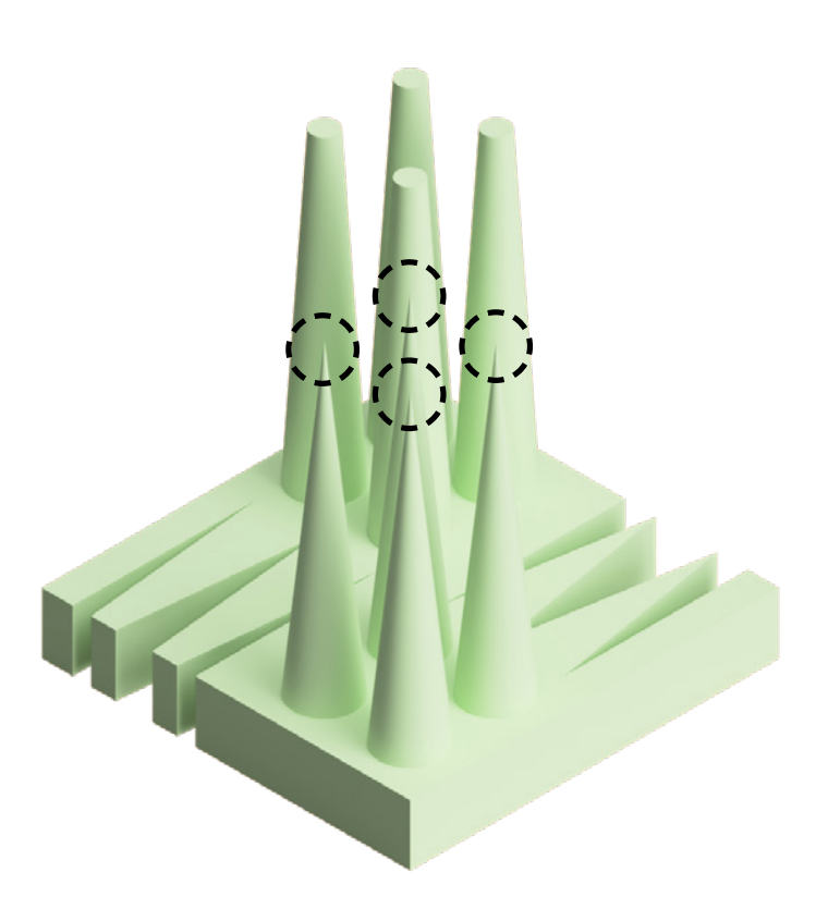 Vertical spikes snap very easily