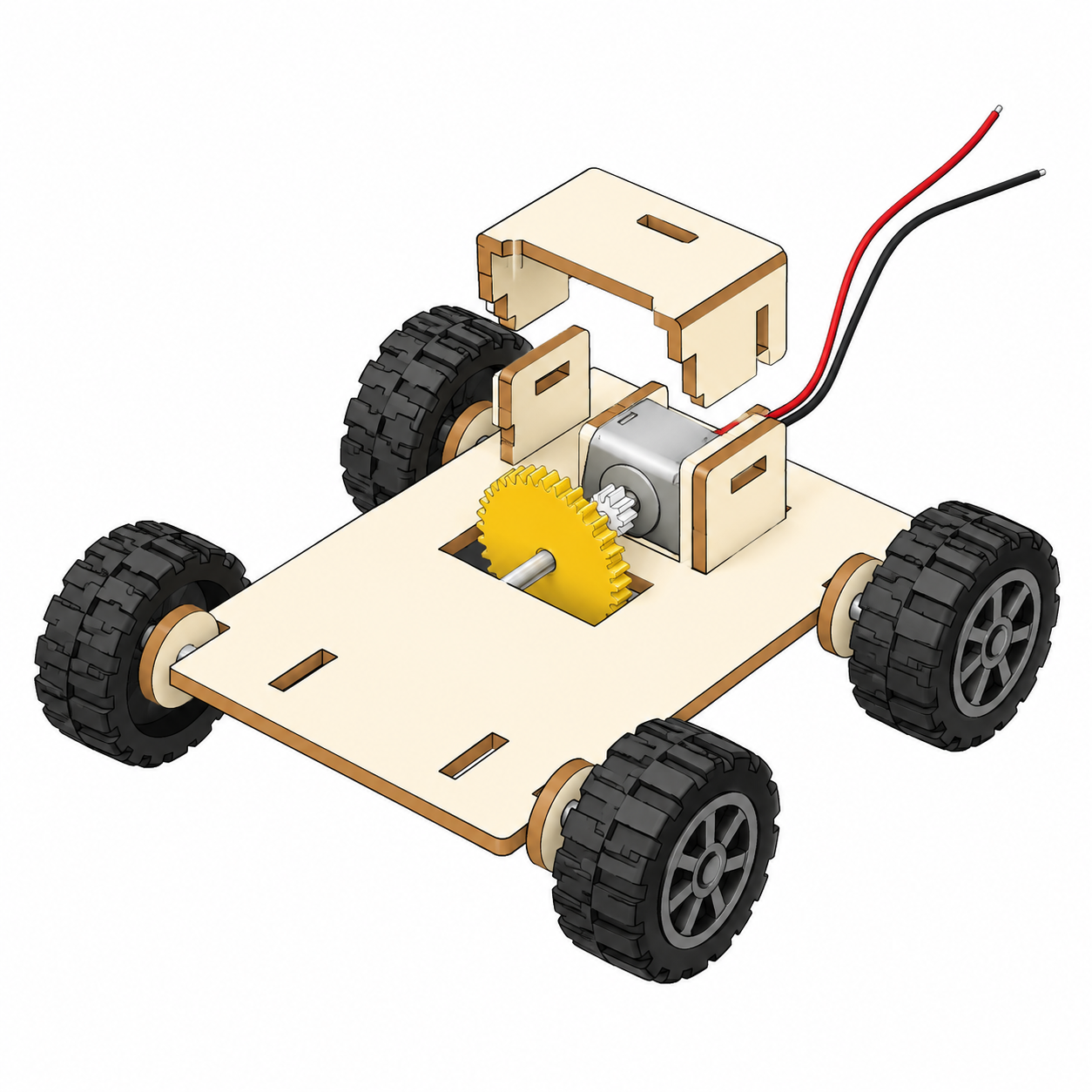 Install the motor and pinion
