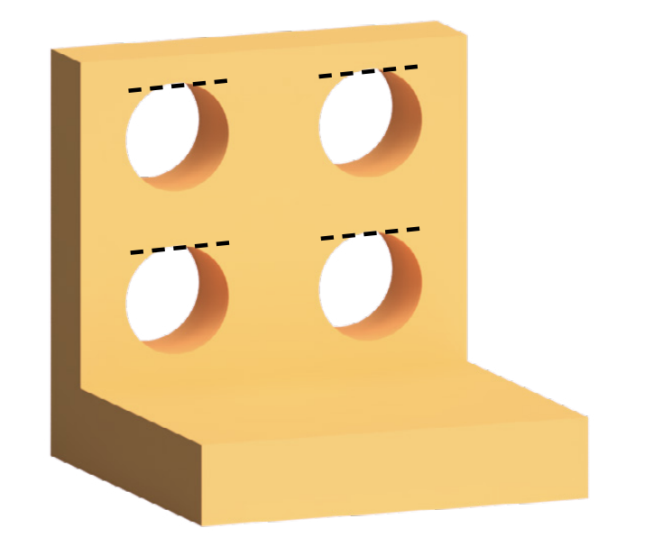 Horizontal holes may create overhangs